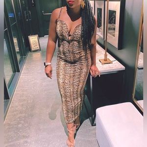 Snakeskin lowcut dress